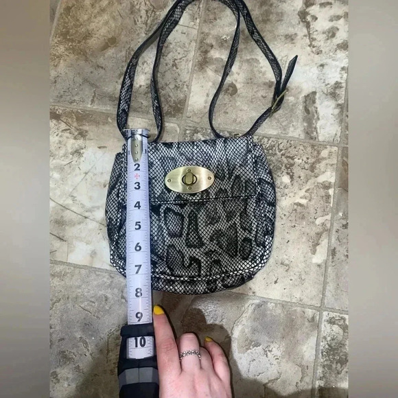 Women’s Black and  Grey Snake Skin Crossbody shoulder bag purse adjustable strap - Picture 16 of 16